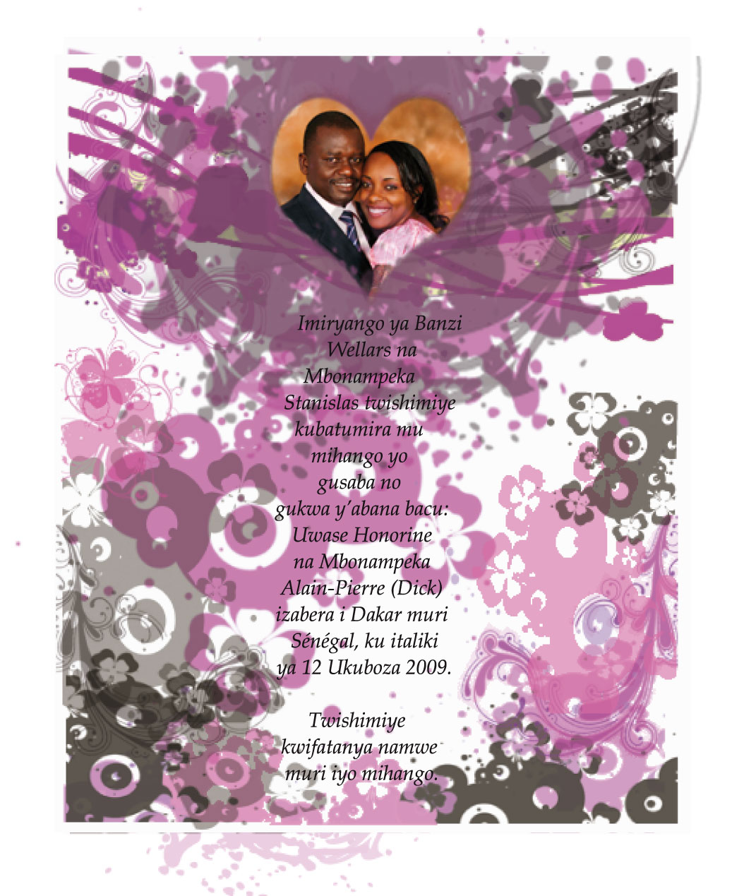 carte dinvitation mariage