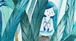 Le roi oiseau et le joueur de sax (détail) - Cécile Le Brun-illustrateur jeunesse