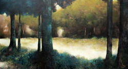 Sous-bois, un après-midi d'automne (2024) peinture acrylique sur toile  100x80 cm - Bruno Robert-plasticien
